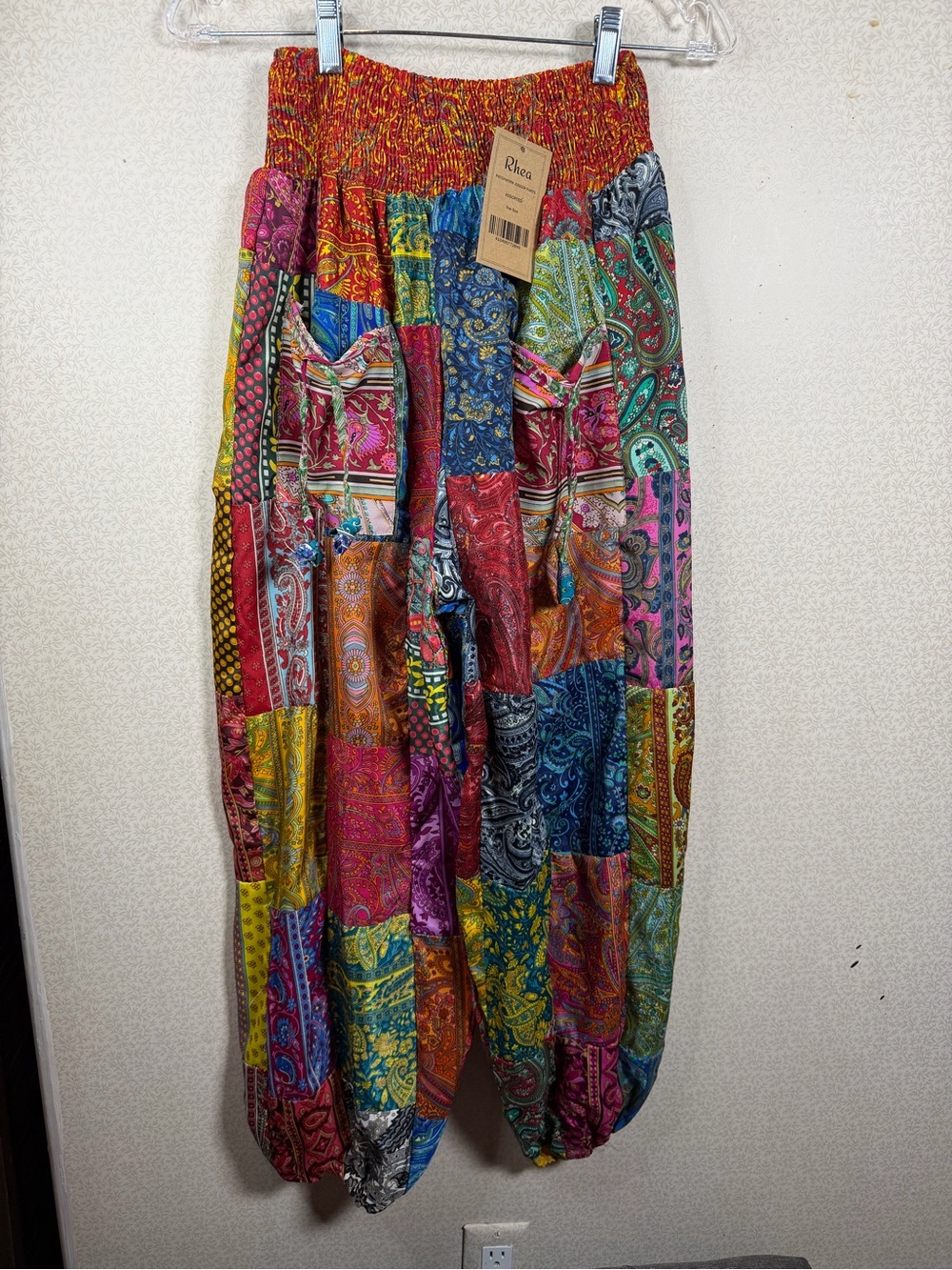 NWT Rhea Multicolor Patchwork Harem Joggers - Boho pants